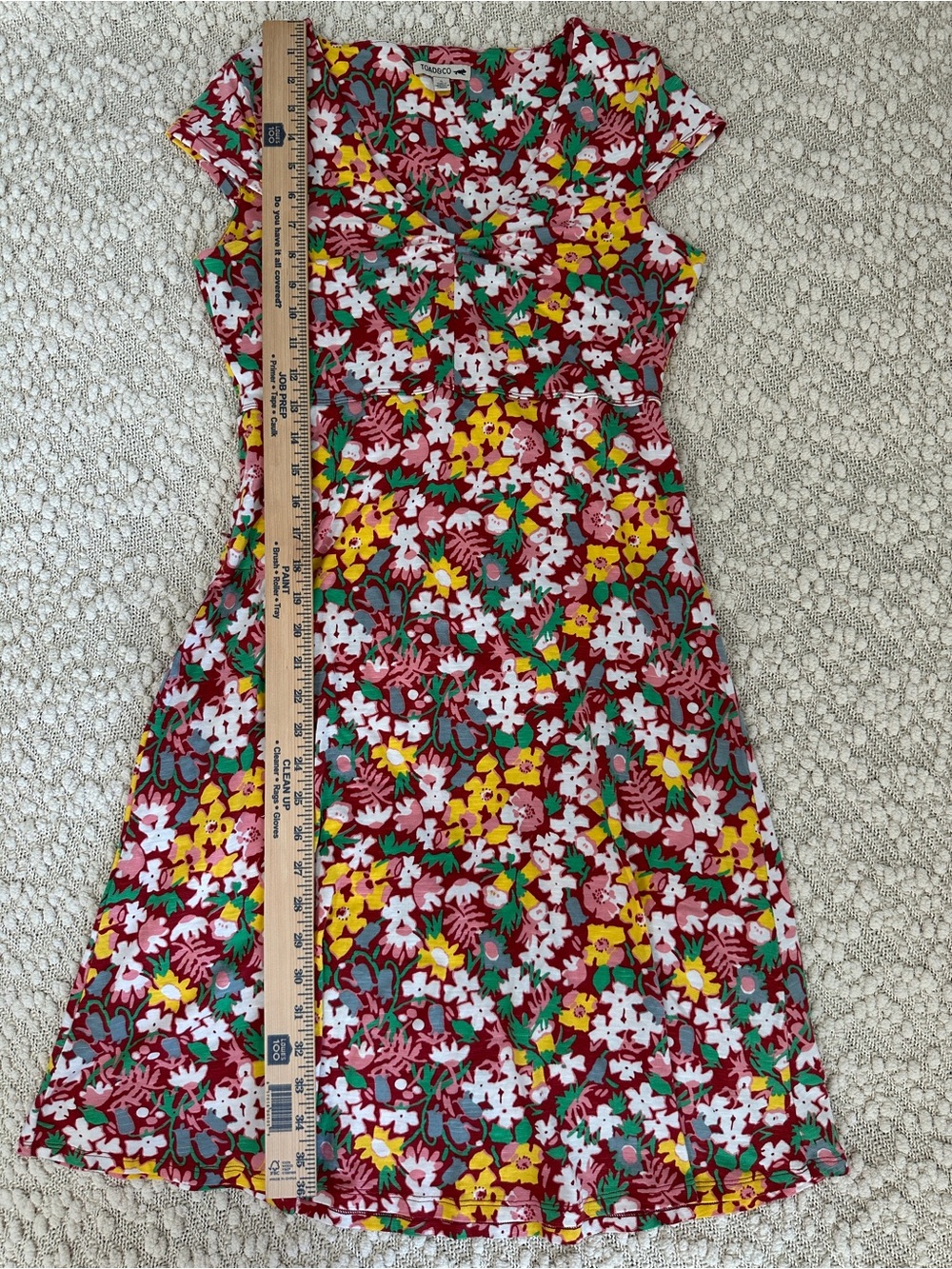 Toad&Co Rosemarie Cap Sleeve Dress Small Floral Samba Tencel Organic Cotton - Picture 5 of 6